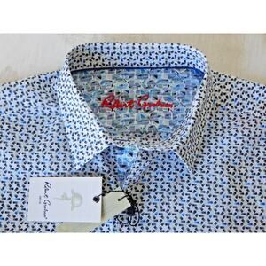 Robert Graham DOWNEY Button Front Classic Fit Men's Shirt White LARGE NWT
